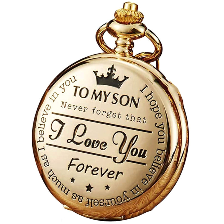 Engraved Vintage Commemorative Quartz Pocket Watch Round Watch, Style: Grandpa - Necklace Watch Watches by buy2fix | Online Shopping UK | buy2fix