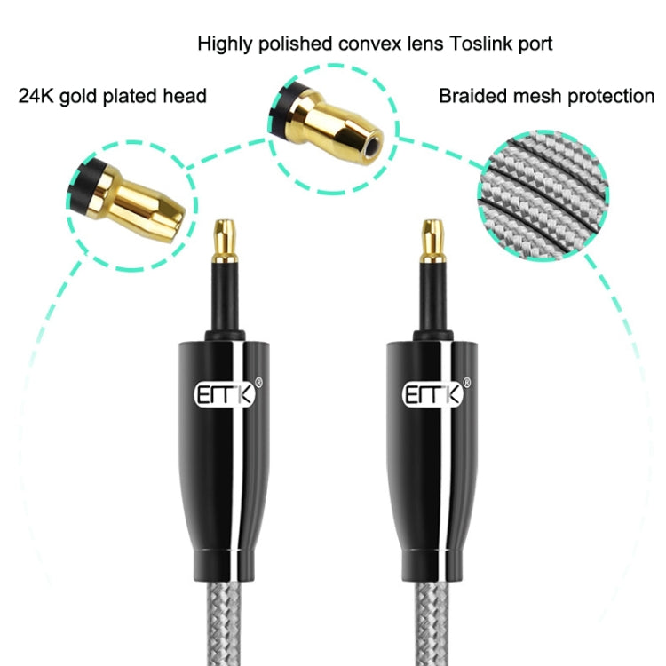 EMK QH4.0 Mini Toslink 3.5mm Interface SPDIF Audio Fiber Optical, Length: 3m(Black) -  by EMK | Online Shopping UK | buy2fix
