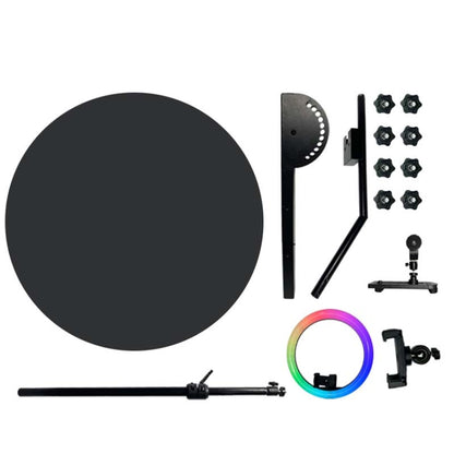 80cm RGB Fill Light Photo Booth Turning Led Camera Photo Spin Stand With Flight Case -  by buy2fix | Online Shopping UK | buy2fix