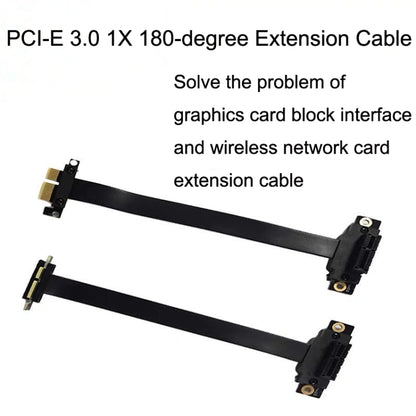 PCI-E 3.0 1X 180-degree Graphics Card Wireless Network Card Adapter Block Extension Cable, Length: 40cm -  by buy2fix | Online Shopping UK | buy2fix