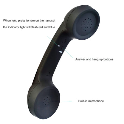 Bluetooth Wireless Connection Retro Microphone External Mobile Phone Handset(Black) - Bluetooth Earphone by buy2fix | Online Shopping UK | buy2fix