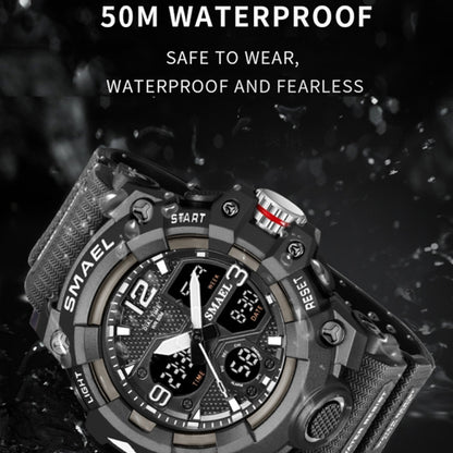 SMAEL 8008 Outdoor Sports Multifunctional Waterproof Luminous Men Watch(Black) - LED Digital Watches by SMAEL | Online Shopping UK | buy2fix