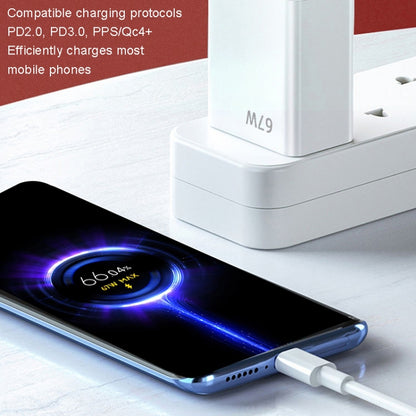 For Xiaomi 11 Pro/11 Ultra Flash Charging Effect Universal 67W USB Charger US Plug, Style: Charger(White) -  by buy2fix | Online Shopping UK | buy2fix