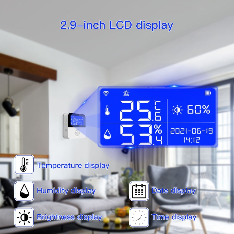 Tuya WIFI Temperature And Humidity Sensor With 2.9inch LCD Display,Spec: Only Sensor - Smart Switch by buy2fix | Online Shopping UK | buy2fix