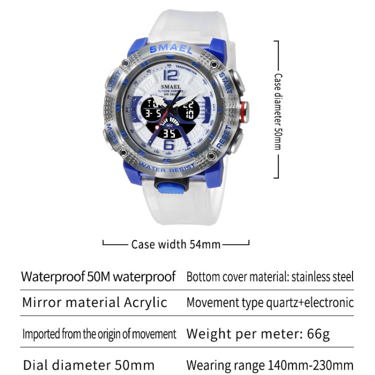 SMAEL 8058 Outdoor Sports Multifunctional Waterproof Electronics Watch(Beige) - Sport Watches by SMAEL | Online Shopping UK | buy2fix
