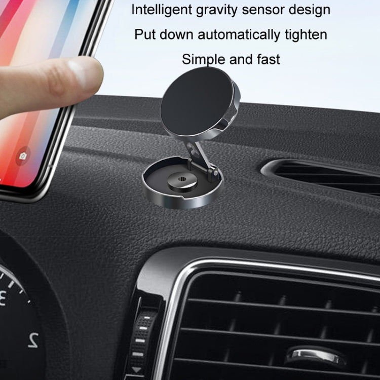 Multi-Angle Positioning Car Folding Circular Car Magnetic Suction Bracket(Silver) - In Car by buy2fix | Online Shopping UK | buy2fix