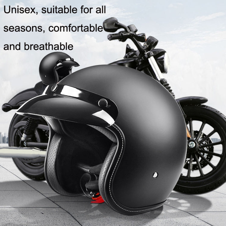 BYB 701 All Seasons Retro Motorcycle Helmet, Size: XL(Bright Black) - In Car by BYB | Online Shopping UK | buy2fix