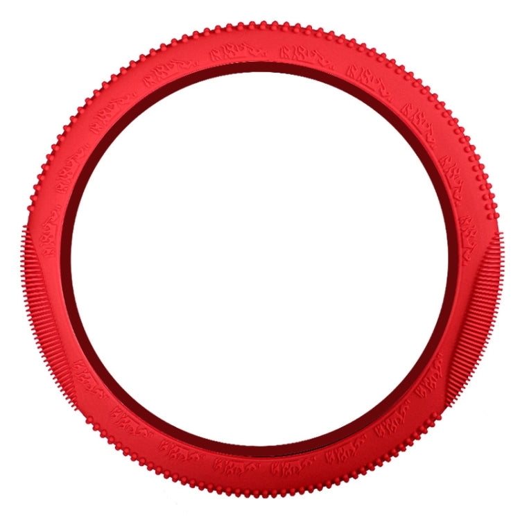 Non-slip Wear-resistant Fire Pattern Silicone Car Steering Wheel Cover, Size: 36-42cm(Red) -  by buy2fix | Online Shopping UK | buy2fix