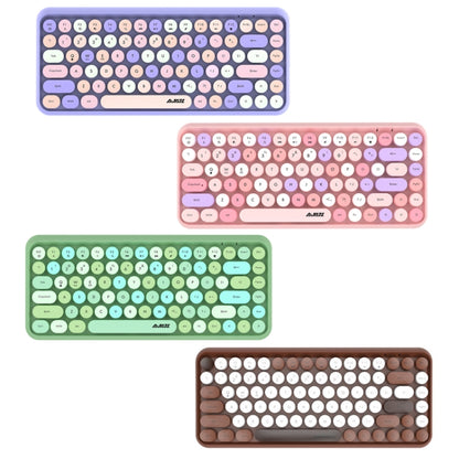 Ajazz 308I 84 Keys Tablet Computer Notebook Home Office Punk Bluetooth Keyboard(Milk Tea Color) - Wireless Keyboard by Ajazz | Online Shopping UK | buy2fix