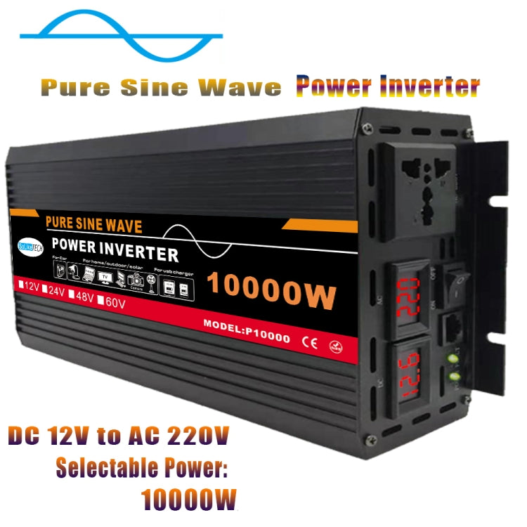 10000W 12V to 220V High Power Car Pure Sine Wave Inverter Power Converter - Pure Sine Wave by buy2fix | Online Shopping UK | buy2fix