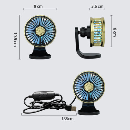 F210 Dual-Engine Car Air Outlet Base Dual-Purpose USB Fan(Silver) - Heating & Fans by buy2fix | Online Shopping UK | buy2fix
