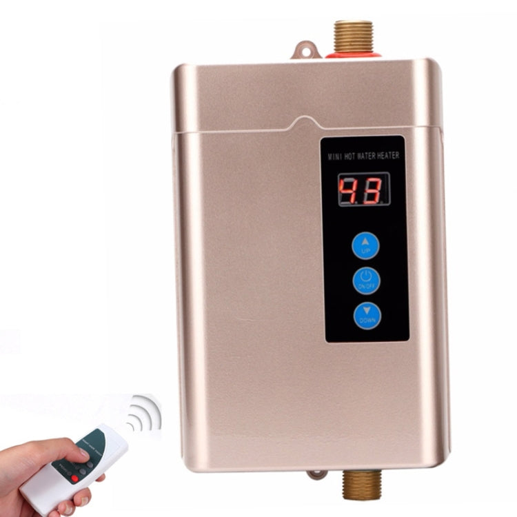 EU Plug 4000W Electric Water Heater With Remote Control Adjustable Temperate(Gold) - Water Heaters & Parts by buy2fix | Online Shopping UK | buy2fix
