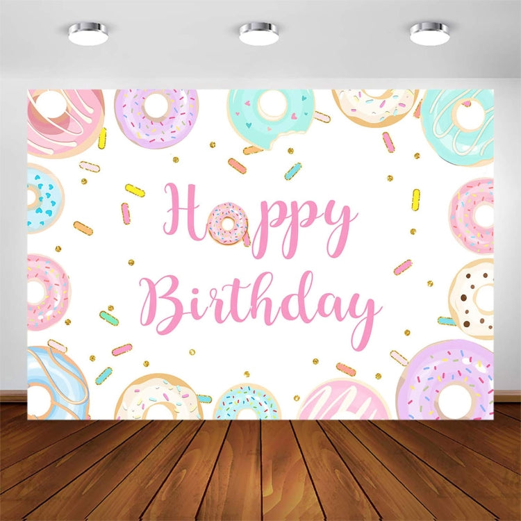 180x180cm Donut Cartoon Children Birthday Background Cloth -  by buy2fix | Online Shopping UK | buy2fix