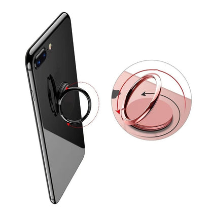 Full Metal Bracket 360 Degree Rotating Magnetic Phone Ring Buckle(Black) - Ring Holder by buy2fix | Online Shopping UK | buy2fix