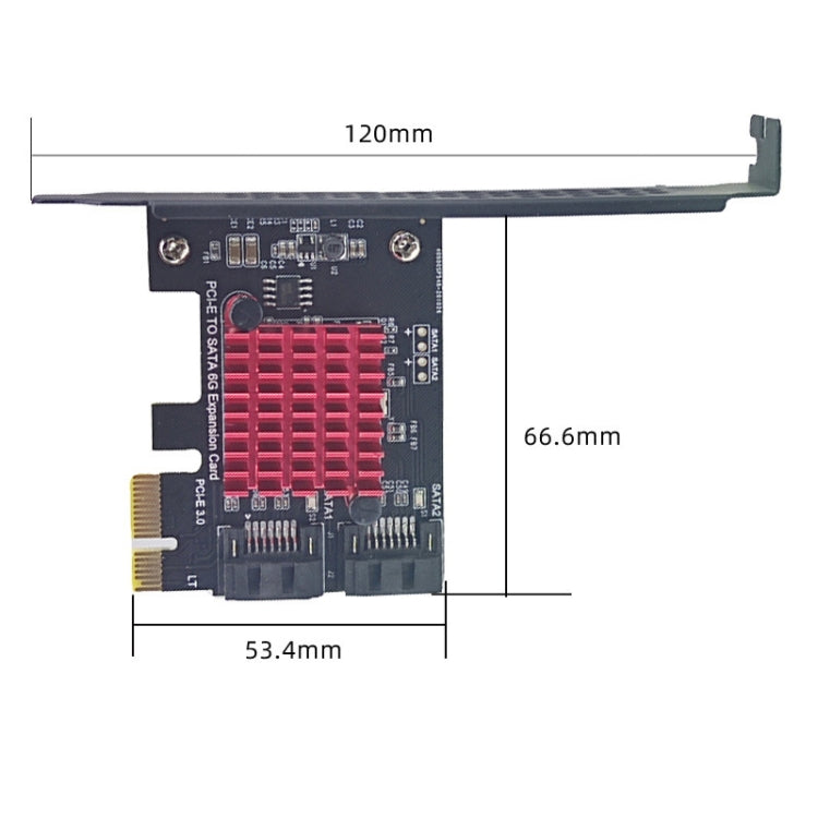 PCI-E 1X GEN3 To SATA3.0 Expansion Card 2 Ports 6Gbps Transfer Expansion IPFS Hard Disk - Add-on Cards by buy2fix | Online Shopping UK | buy2fix