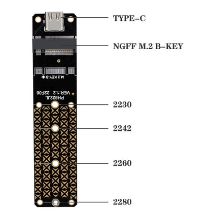 NGFF M.2 Bkey SATA Hard Disk SSD To USB3.1 Type-C / USB-C Expansion Card Conversion Board(Black) - Add-on Cards by buy2fix | Online Shopping UK | buy2fix