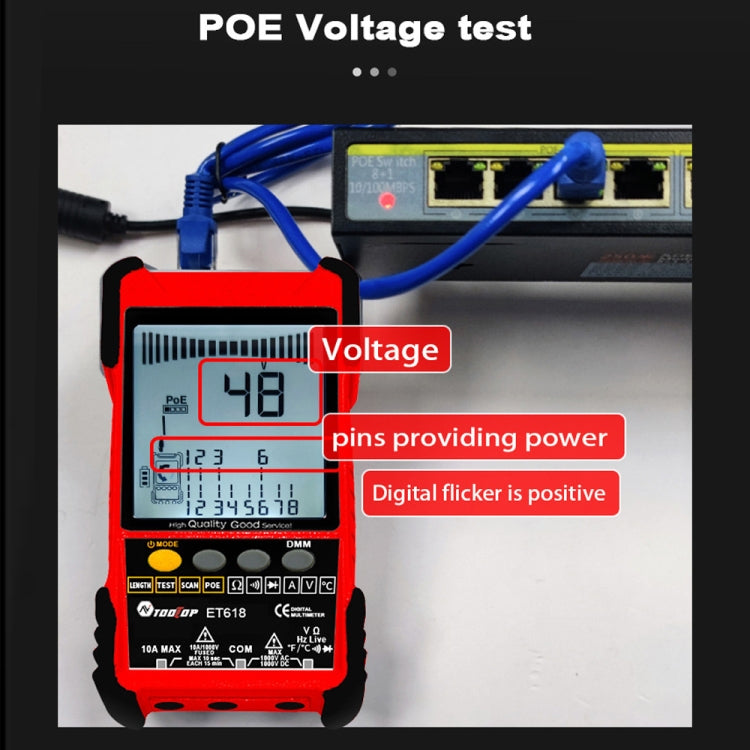 TOOLTOP 600m/1968ft Network Cable Length 2 in 1 Network Cable Finder Multimeter(7 pcs/set) - Digital Multimeter by TOOLTOP | Online Shopping UK | buy2fix