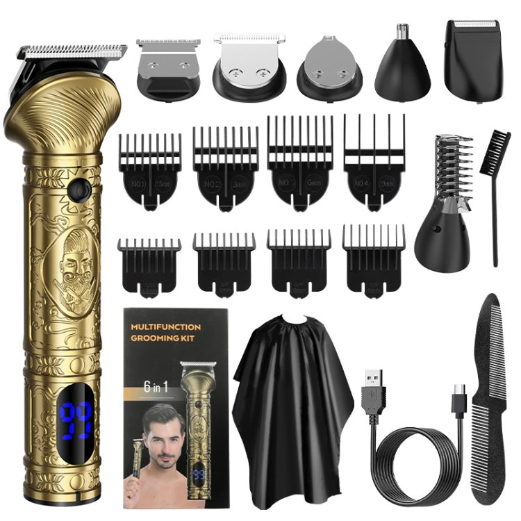 6 In 1 Men Multi-Functional Clipper Metal Body Hair Cutting(Bronze) - Hair Trimmer by buy2fix | Online Shopping UK | buy2fix