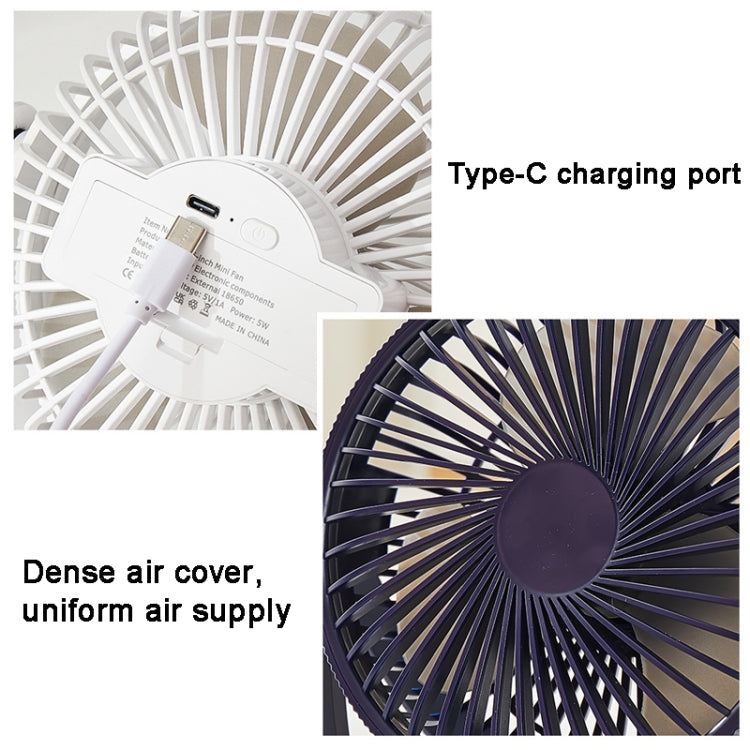 3-in-1 Electric Fan Wall Mounted Desktop Quiet Brushless Turbine Mini Fan, Style: Rechargeable(Black) - Electric Fans by buy2fix | Online Shopping UK | buy2fix