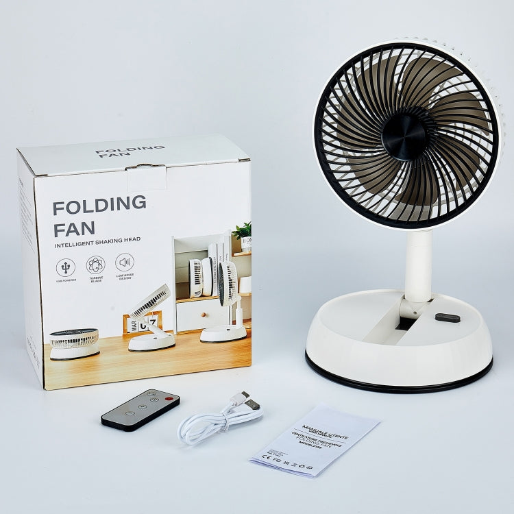 8-inch Portable Folding Telescopic Fan Can Shake Head with Timing & Remote Control(White 6000  mAh) - Electric Fans by buy2fix | Online Shopping UK | buy2fix