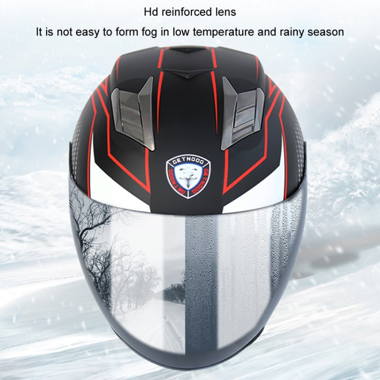 KUQIBAO Motorcycle Smart Bluetooth Sun Protection Double Lens Safety Helmet, Size: M(White Phantom Fiber+Gray Tail) - Helmets by KUQIBAO | Online Shopping UK | buy2fix