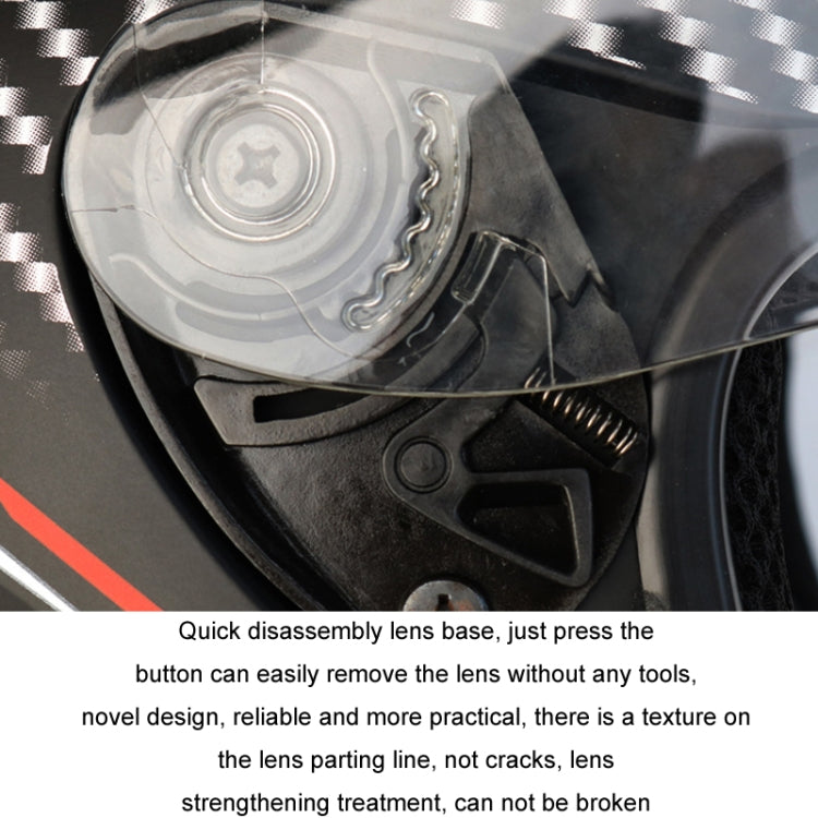 KUQIBAO Motorcycle Bluetooth Headset Double Lens Helmet With Braid, Size: M(Fruits Black Phantom Fiber) - Helmets by KUQIBAO | Online Shopping UK | buy2fix