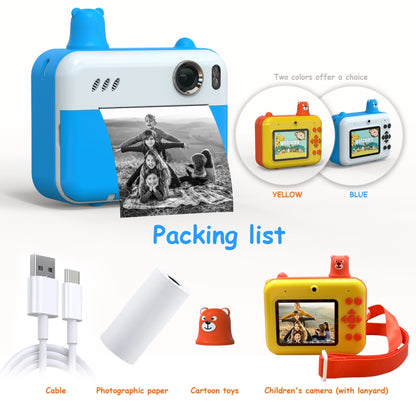 IPS 2.36 inch LED HD Display 1080P Childrens Camera Thermal Printing Instant Camera(Sky Blue) - Children Cameras by buy2fix | Online Shopping UK | buy2fix