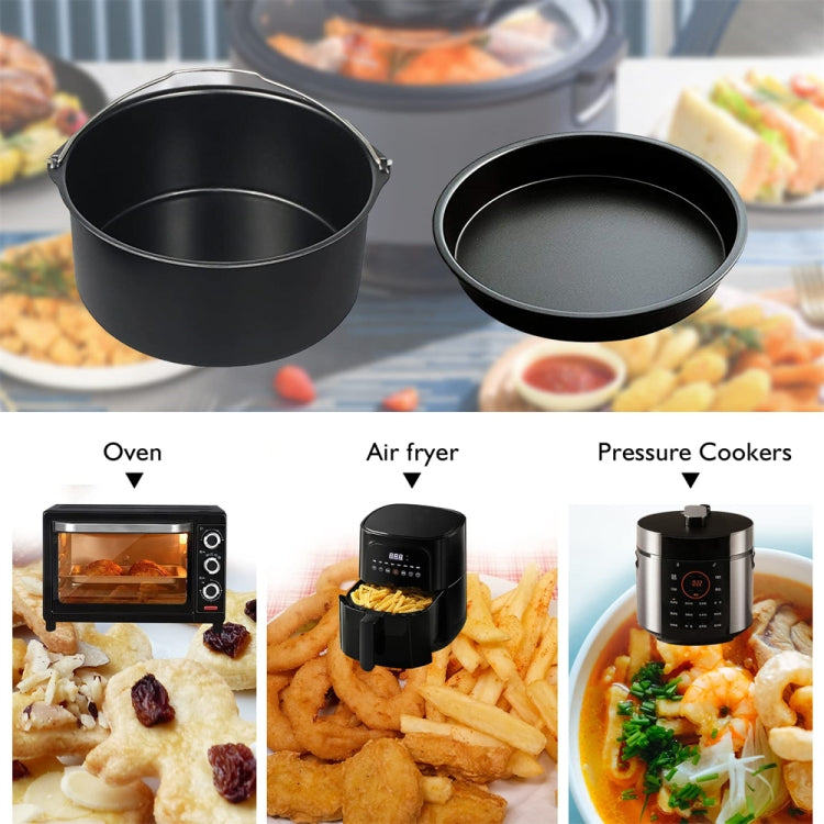 8 -inch  Cake Basket with Handle + Pizza Tray Air Fryer Accessory Set Bakeware - Kitchen Machine Accessories by buy2fix | Online Shopping UK | buy2fix