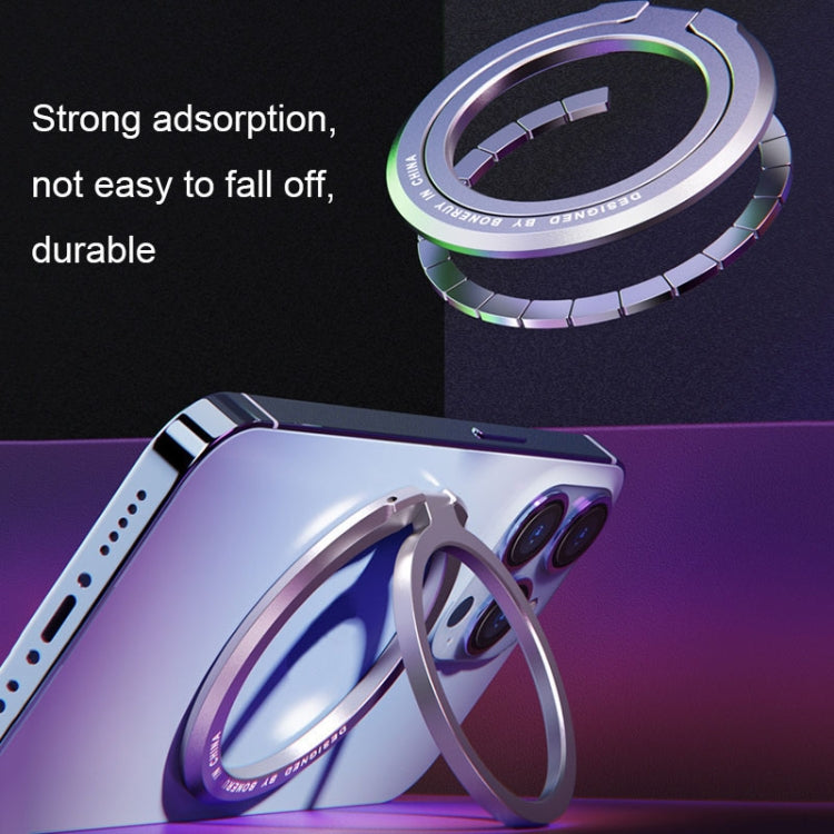 Zinc Alloy Magnetic Ring Buckle Phone Holder Desktop Portable Ring Buckle Folding Bracket(Silver) - Ring Holder by buy2fix | Online Shopping UK | buy2fix