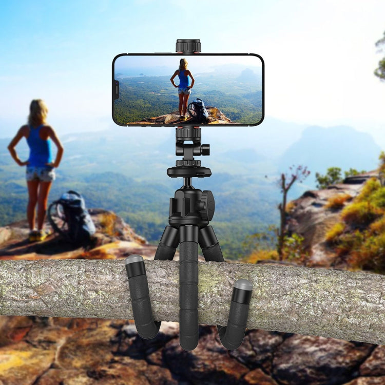 APEXEL APL-JJ025 Camera Mobile Phone Outdoor Selfie Live Lazy Bracket Multifunctional Octopus Tripod(Black) - Stand by APEXEL | Online Shopping UK | buy2fix