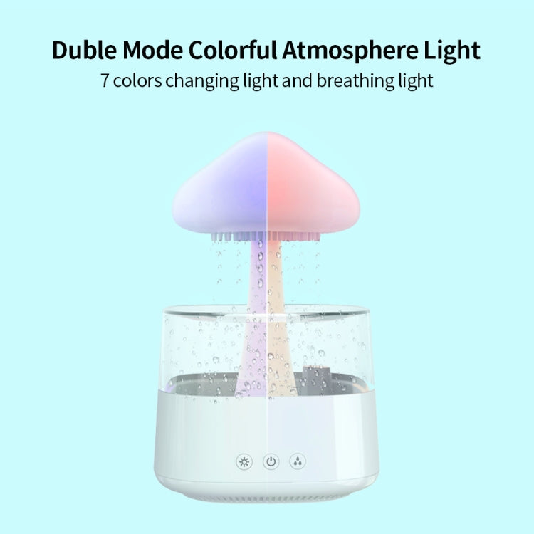 CH08 450ml Rain Humidifier Mushroom Cloud Colorful Night Lamp Aromatherapy Machine, Style: With Remote Controller(White) - Air Purifiers & Accessories by buy2fix | Online Shopping UK | buy2fix