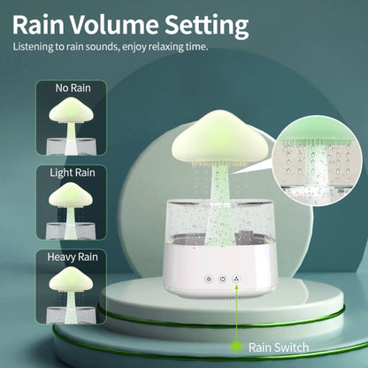 CH08 450ml Rain Humidifier Mushroom Cloud Colorful Night Lamp Aromatherapy Machine, Style: With Remote Controller(White) - Air Purifiers & Accessories by buy2fix | Online Shopping UK | buy2fix