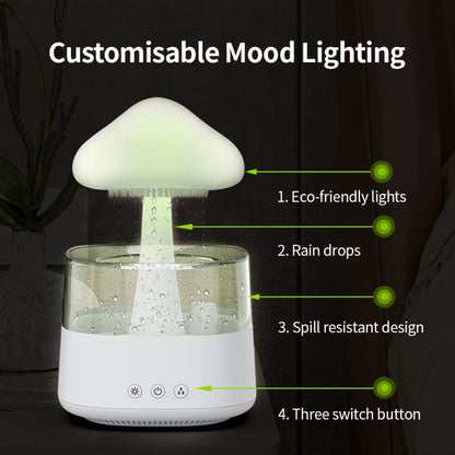 CH08 450ml Rain Humidifier Mushroom Cloud Colorful Night Lamp Aromatherapy Machine, Style: With Remote Controller(Light Wood Grain) - Air Purifiers & Accessories by buy2fix | Online Shopping UK | buy2fix