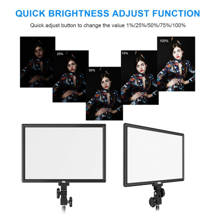 Pixel P50 Dual Color Temperature Flat Panel Fill Light 45W Soft Outdoor Shooting Fill Light for Straight Photography(Lamp+UK Plug Adapter) -  by Pixel | Online Shopping UK | buy2fix