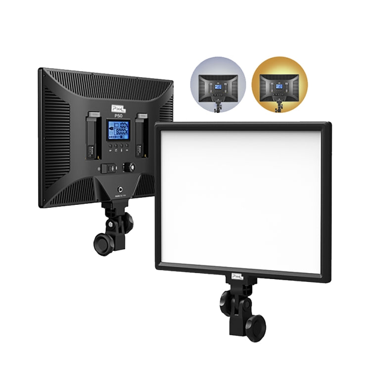 Pixel P50 Dual Color Temperature Flat Panel Fill Light 45W Soft Outdoor Shooting Fill Light For Straight Photography(Lamp+US Plug Adapter) -  by Pixel | Online Shopping UK | buy2fix