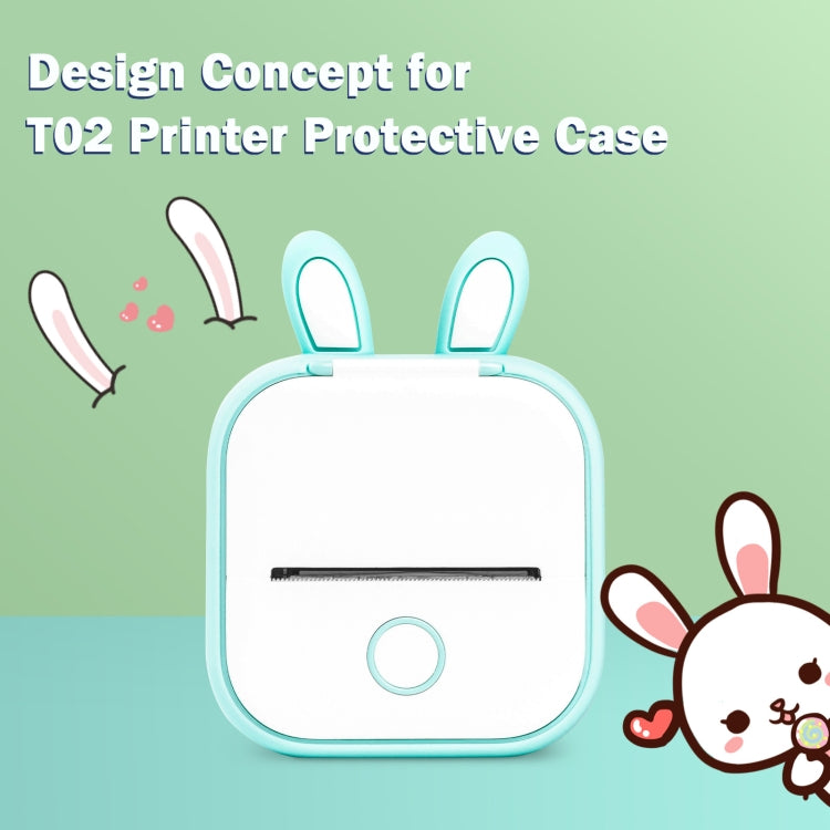 For Phomemo T02 Printer Silicone Protective Case(Pink Rabbit Ear) - Printer Accessories by buy2fix | Online Shopping UK | buy2fix