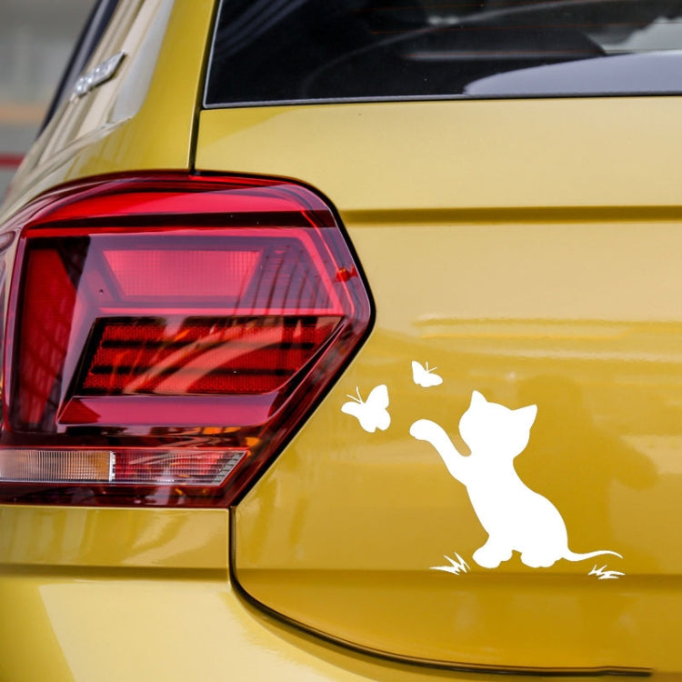 10pcs Disc Cat Reflective Scratch Body Sticker(Whit) - Decorative Sticker by buy2fix | Online Shopping UK | buy2fix