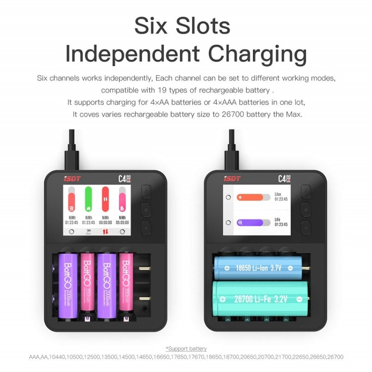 ISDT C4 EVO NiMH/NiCd Cylindrical Lithium Battery Smart Charger(Black) - Charger by ISDT | Online Shopping UK | buy2fix