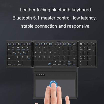 Leather Wireless Bluetooth Keyboard With Touch-Pad Multi-System External Portable Universal Keypad - Wireless Keyboard by buy2fix | Online Shopping UK | buy2fix