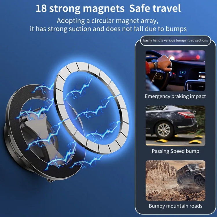 Car Magsafe Magnetic Folding Navigation Phone Holder(Silver) - Car Holders by buy2fix | Online Shopping UK | buy2fix