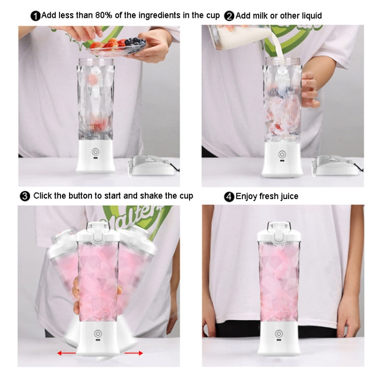 Portable Multifunctional USB Charging Juice Cup Mini Electrical Blender(Pink) - Electric juicers by buy2fix | Online Shopping UK | buy2fix