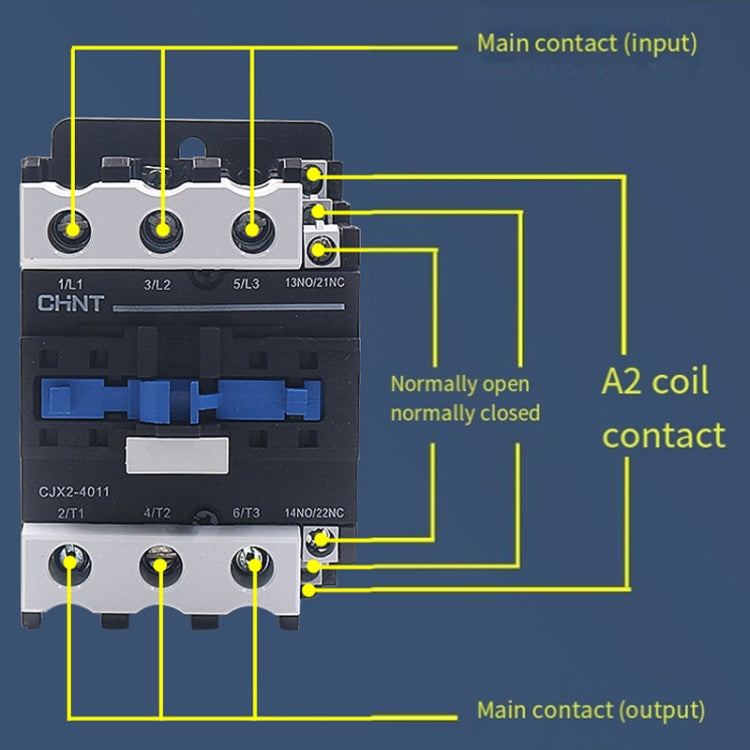 CHNT CJX2-5011 50A 220V Silver Alloy Contacts Multi-Purpose Single-Phase AC Contactor - Relays by CHNT | Online Shopping UK | buy2fix