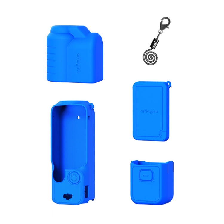 For DJI Osmo Pocket 3 AMagisn Silicone Protection Case Movement Camera Accessories, Style: 5 In 1 Blue - Case & Bags by aMagisn | Online Shopping UK | buy2fix