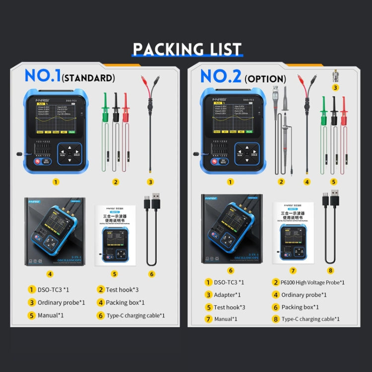 FNIRSI 3 In 1 Handheld Digital Oscilloscope LCR Transistor Tester, Specification: Standard - Digital Multimeter by FNIRSI | Online Shopping UK | buy2fix