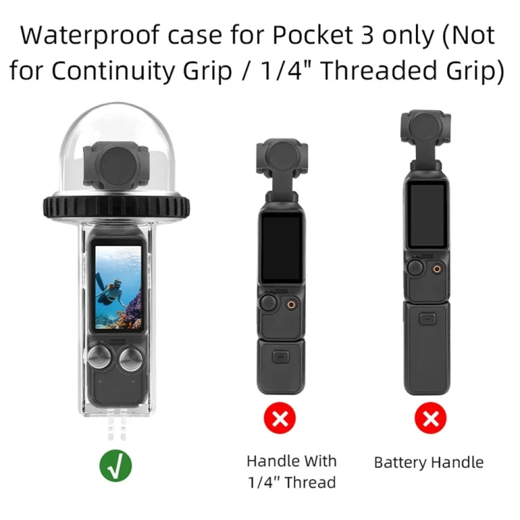 For DJI Osmo Pocket 3 BRDRC 40m Depth Waterproof Case Diving Housing Cover(Transparent Handle) - Case & Bags by BRDRC | Online Shopping UK | buy2fix