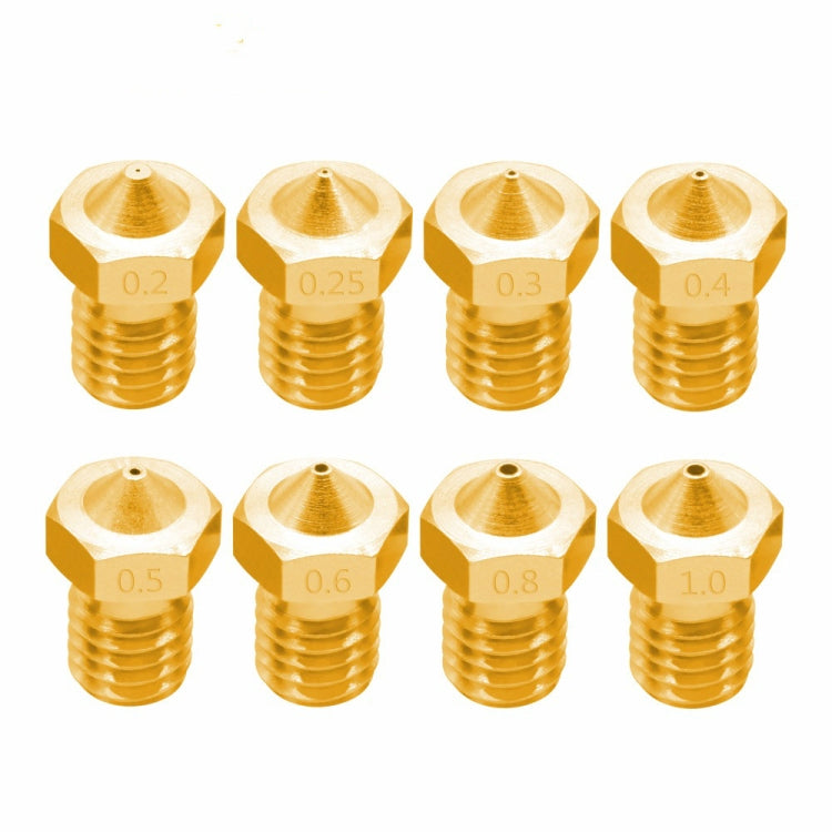 8 PCS Bugatti 3D Printer Accessories E3D-V5 V6 Nozzle M6 Thread Consumables Hot Nozzle, Size:1.75/0.6mm - Consumer Electronics by buy2fix | Online Shopping UK | buy2fix