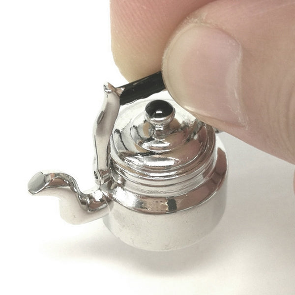 Dollhouse Miniature Metal Tea Kettle Pot Classic Pretend Play Furniture Toys for Kitchen Accessory - Toys & Hobbies by buy2fix | Online Shopping UK | buy2fix