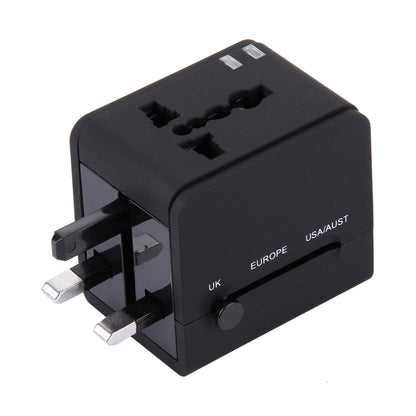 5V 2.1A Dual USB Power Socket Charger Adapter, UK / EU / US / AU Plug(Black) - Consumer Electronics by buy2fix | Online Shopping UK | buy2fix