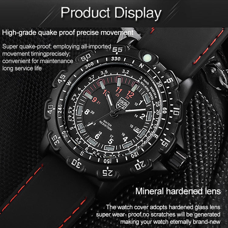 addies MY-049 Outdoor Sports Multifunctional Waterproof Luminous Watch Silicone Watchstrap Watch for Men(Black) - Sport Watches by addies | Online Shopping UK | buy2fix