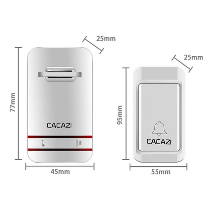 CACAZI V027G One Button Three Receivers Self-Powered Wireless Home Kinetic Electronic Doorbell, EU Plug - Wireless Doorbell by CACAZI | Online Shopping UK | buy2fix